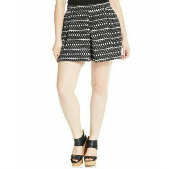 Jessica Simpson Pleated Front Shorts Skort Pull On 2X Black & White (Plus Size) - Picture 1 of 10